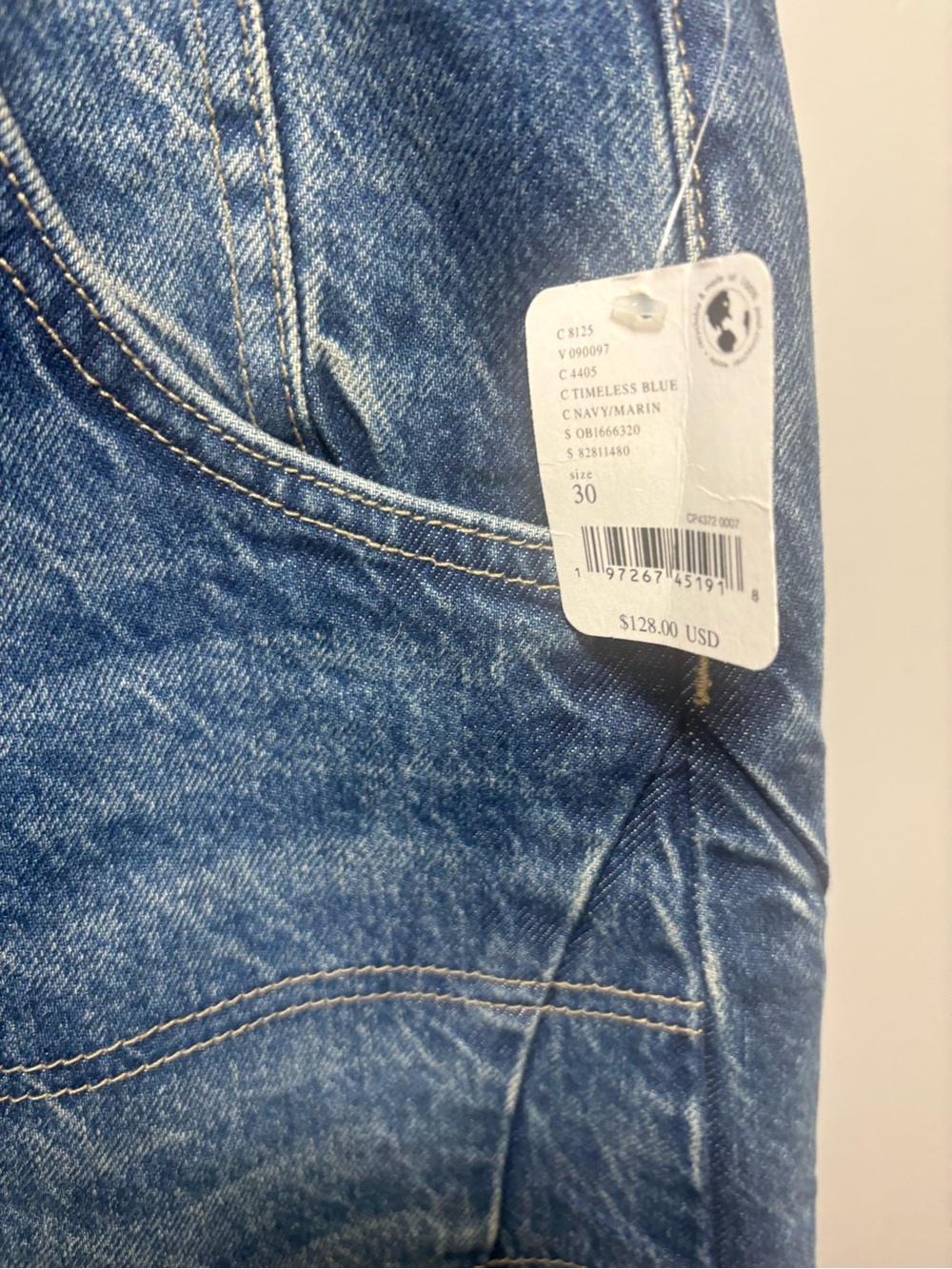 Free People Barrel Shorts Blue Denim Shorts - Picture 4 of 8